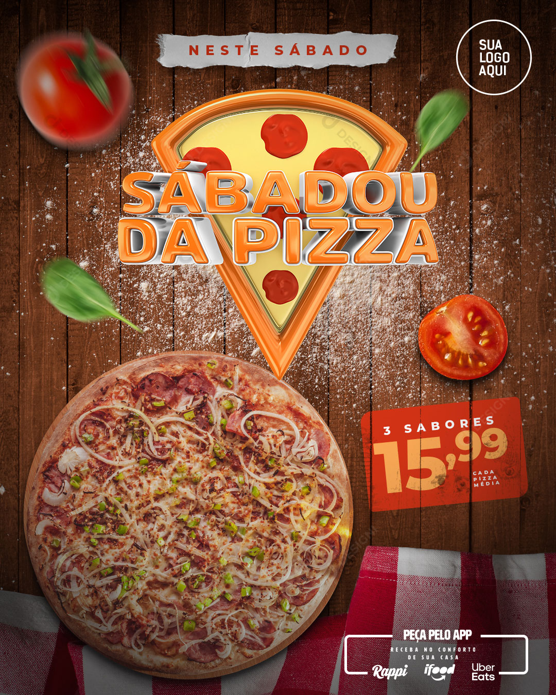 Pizzaria Sábadou da Pizza Social Media PSD Editável