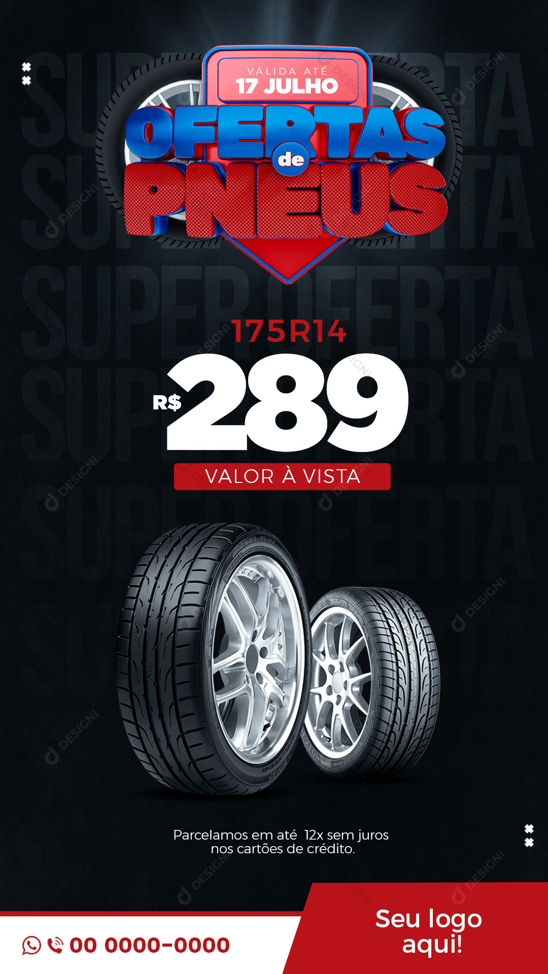 Ofertas de Pneus Social Media PSD Editável