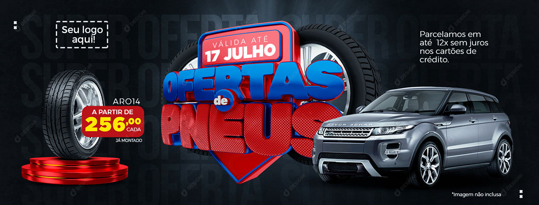 Template Banner Ofertas de Pneus Social Media PSD Editável