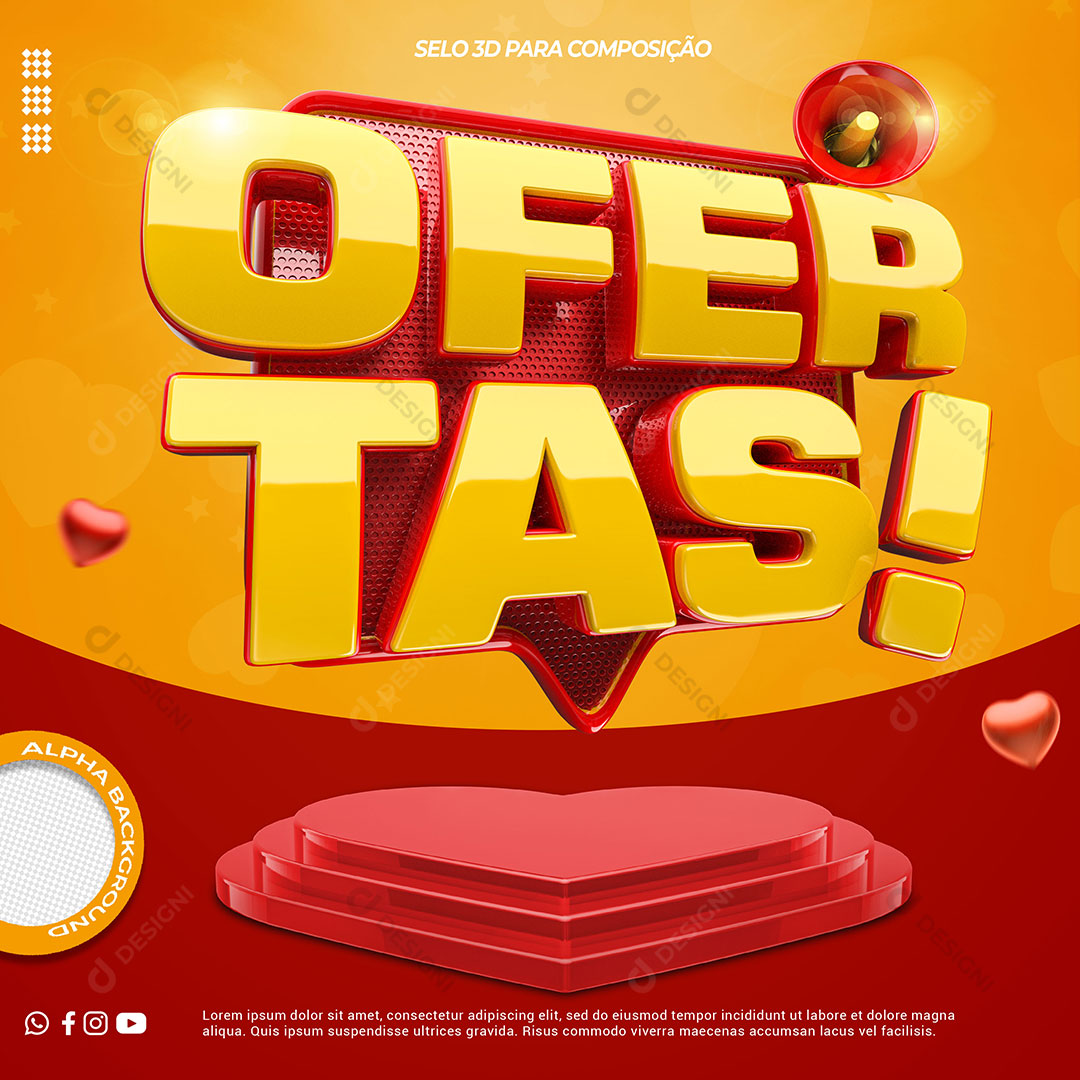 Ofertas Selo 3D Para Composição PSD Social Media