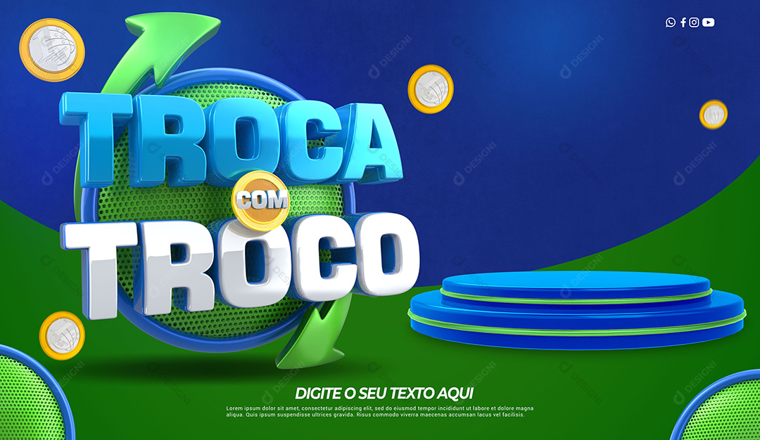 Banner Troca com Troco Selo 3D Base PSD