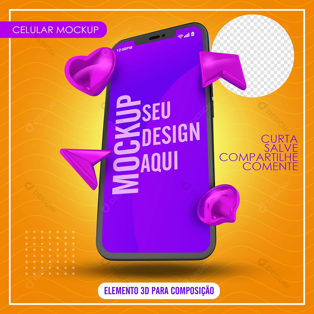 Mockup Smartphone Celular PSD 3D Para Composição