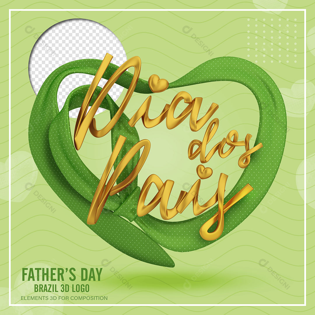 Dia dos Pais Selo 3D Para Composição PSD