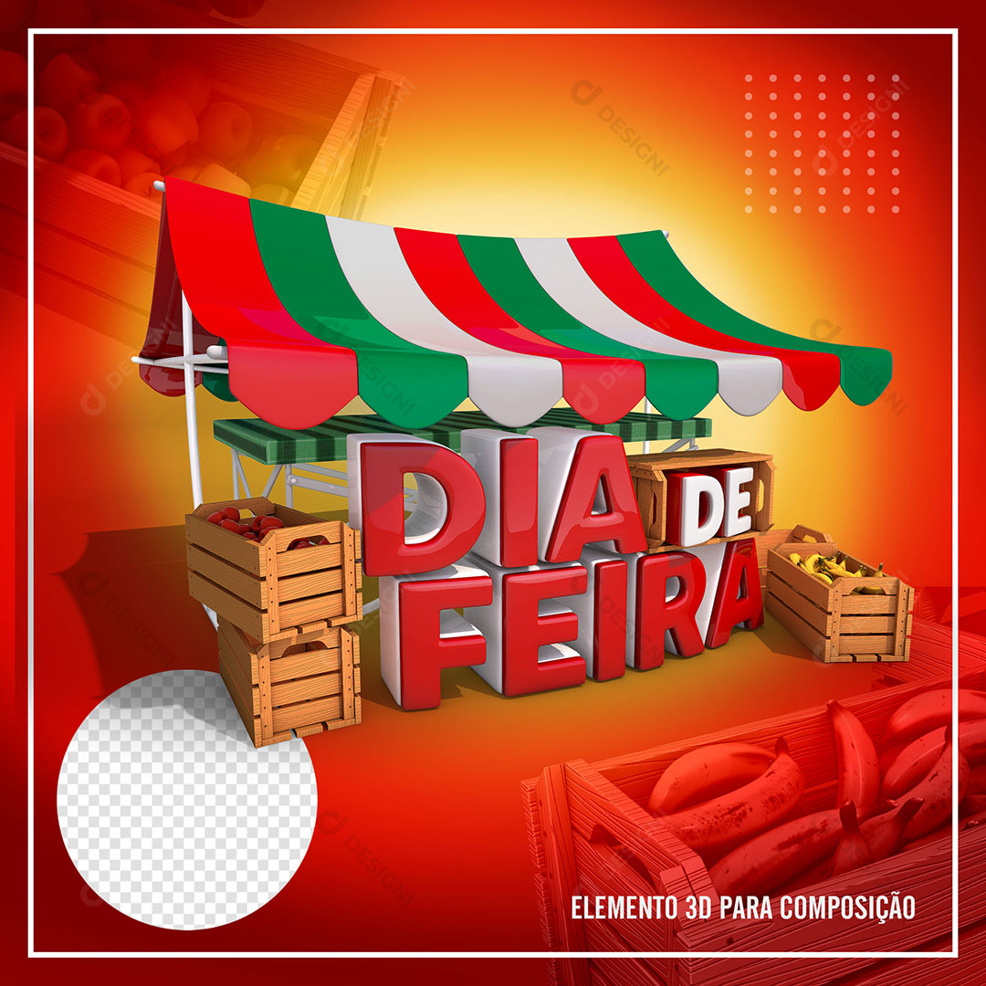 Dia de Feira Elemento 3D Para Composição PSD