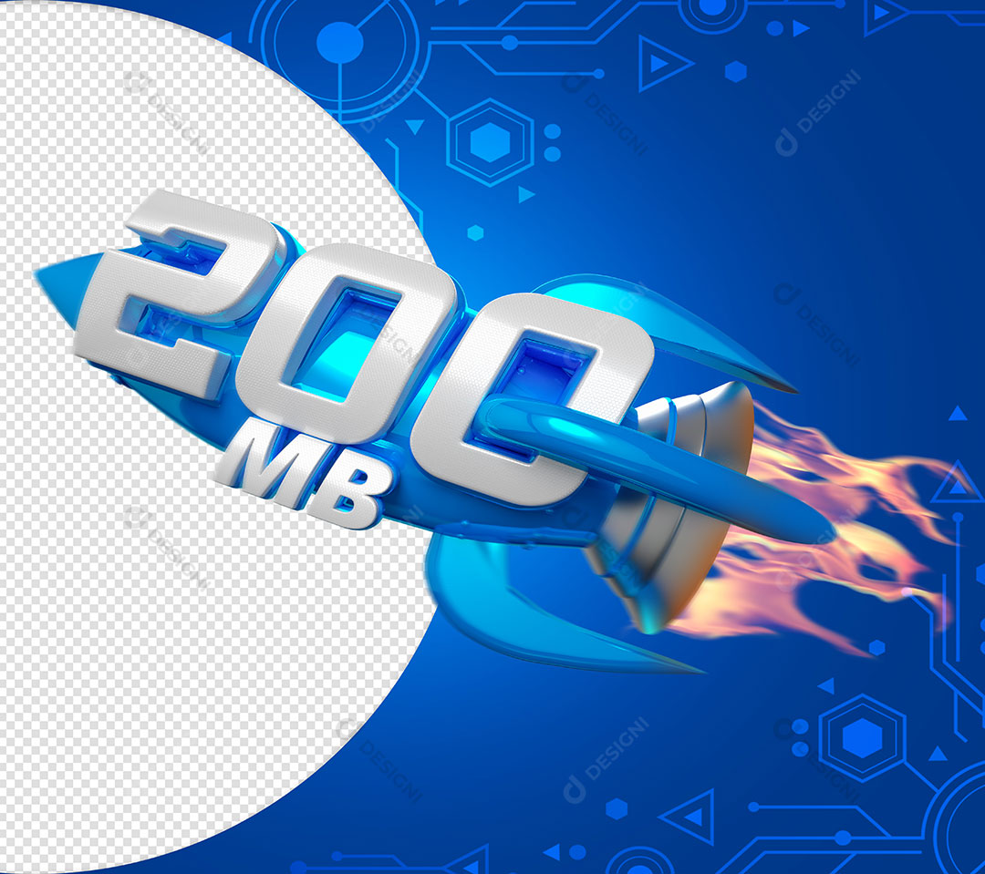 200 MB Internet Selo 3D Para Composição PSD