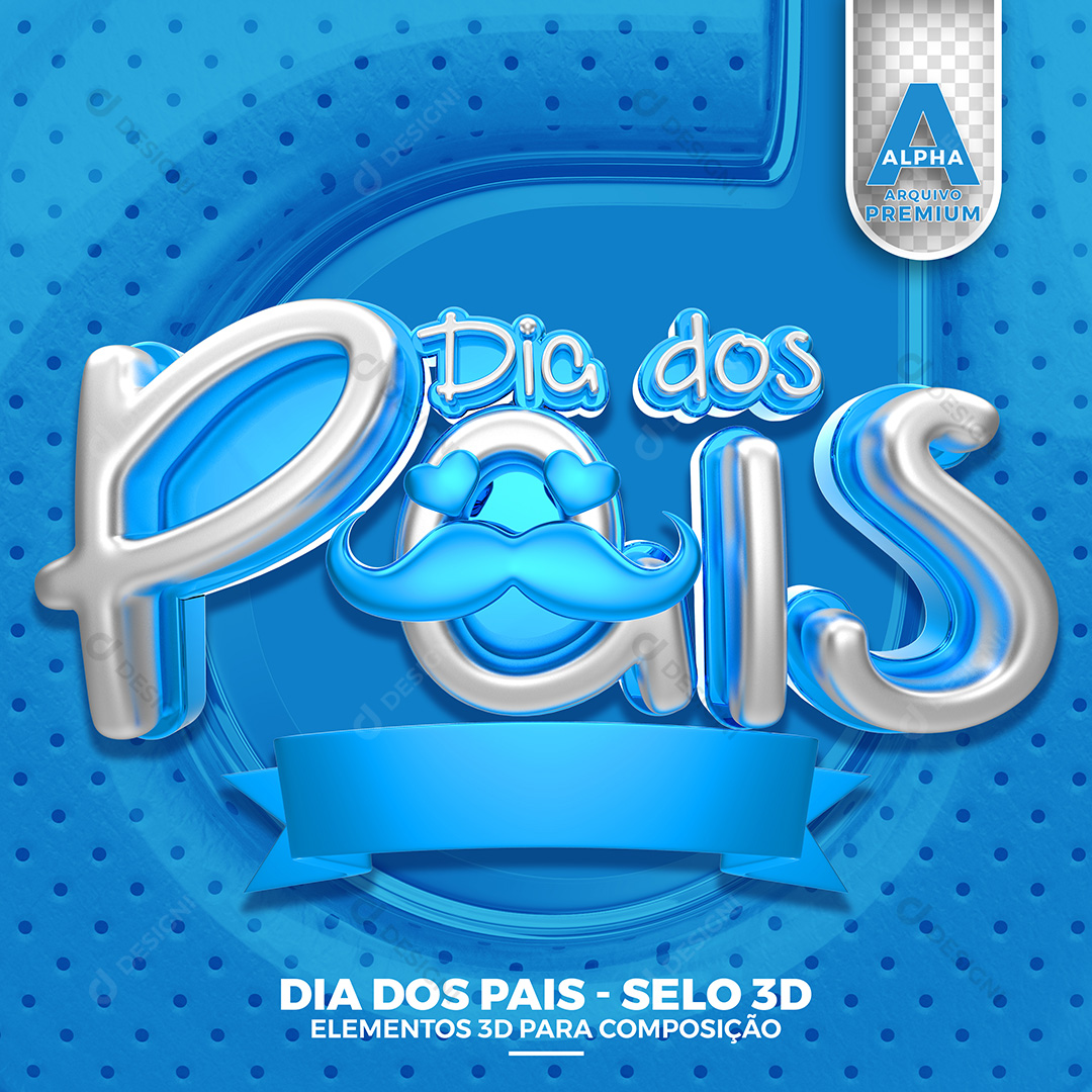 Selo 3D Dias Dos Pais PNG Transparente Sem Fundo