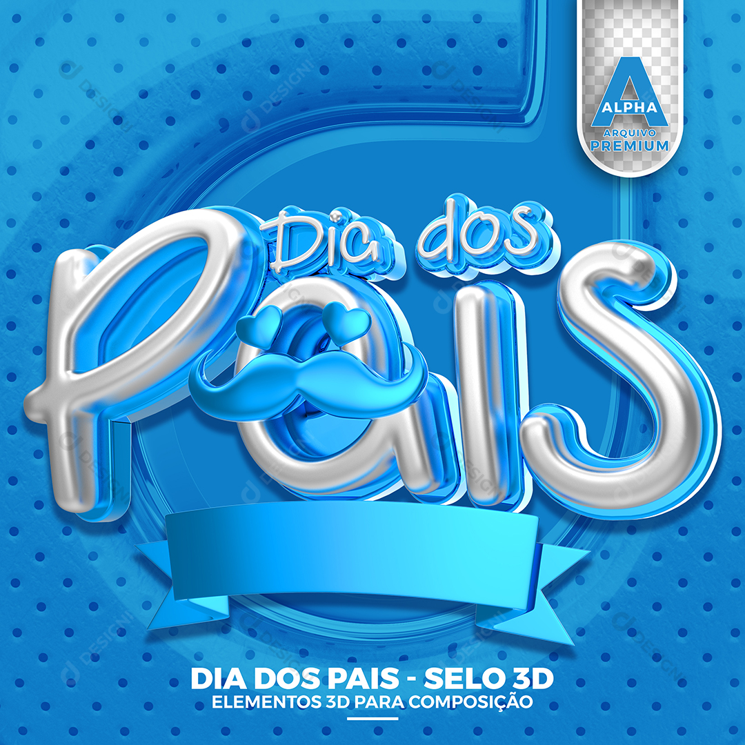 Selo 3D Dias Dos Pais PNG Transparente Sem Fundo