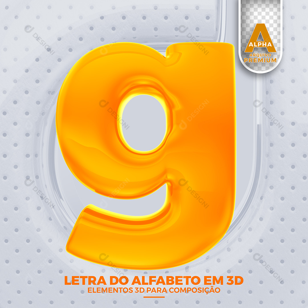 Letra G Alfabeto Minúsculo Elementos 3D PSD