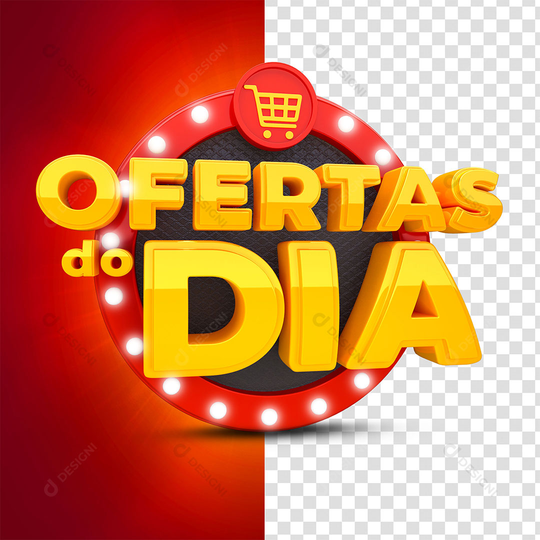Ofertas do Dia Selo 3D Para Composição PSD