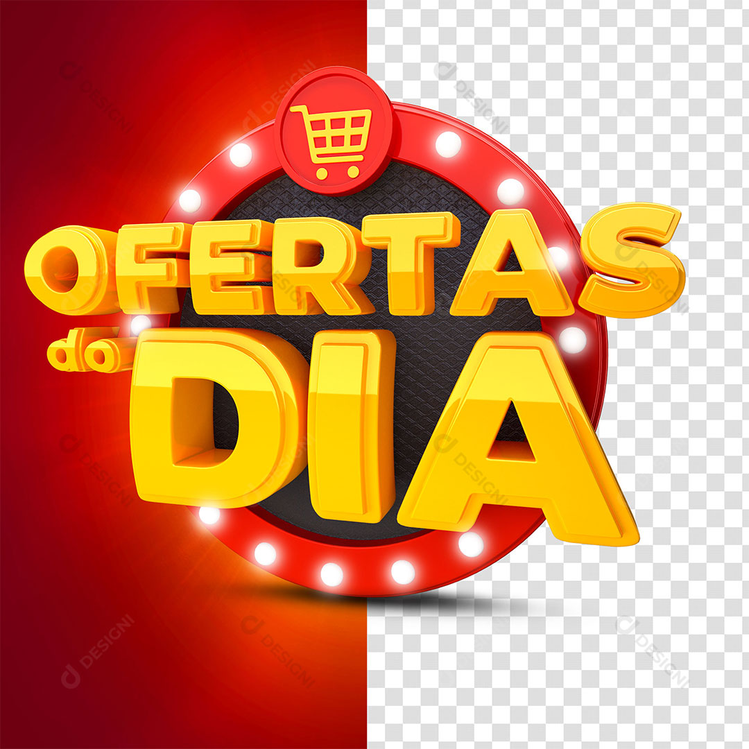 Ofertas do Dia Selo 3D Para Composição PSD