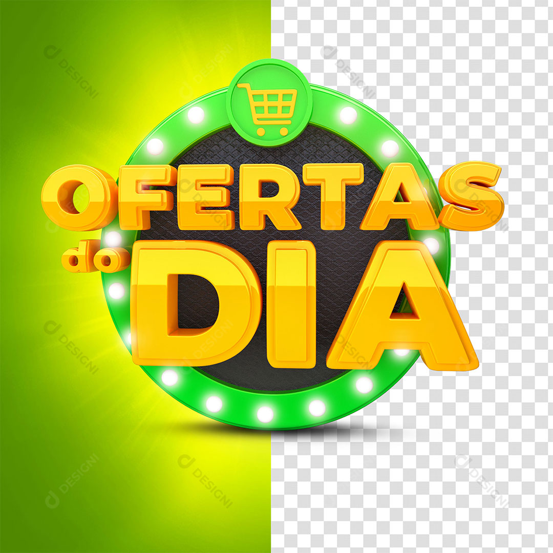 Ofertas do Dia Selo 3D Para Composição PSD