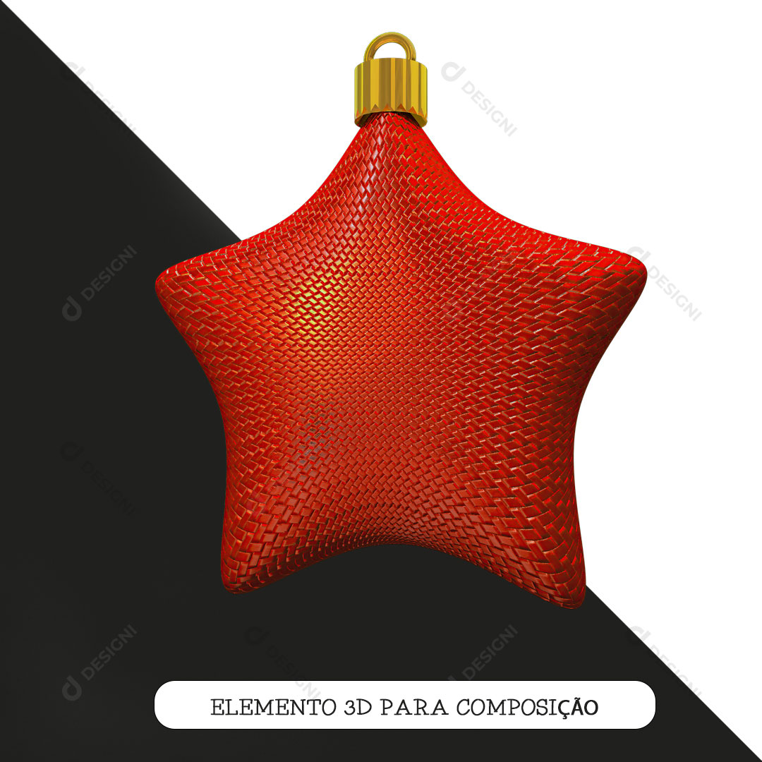 Estrela Elemento 3D Para Composição PNG Transparente