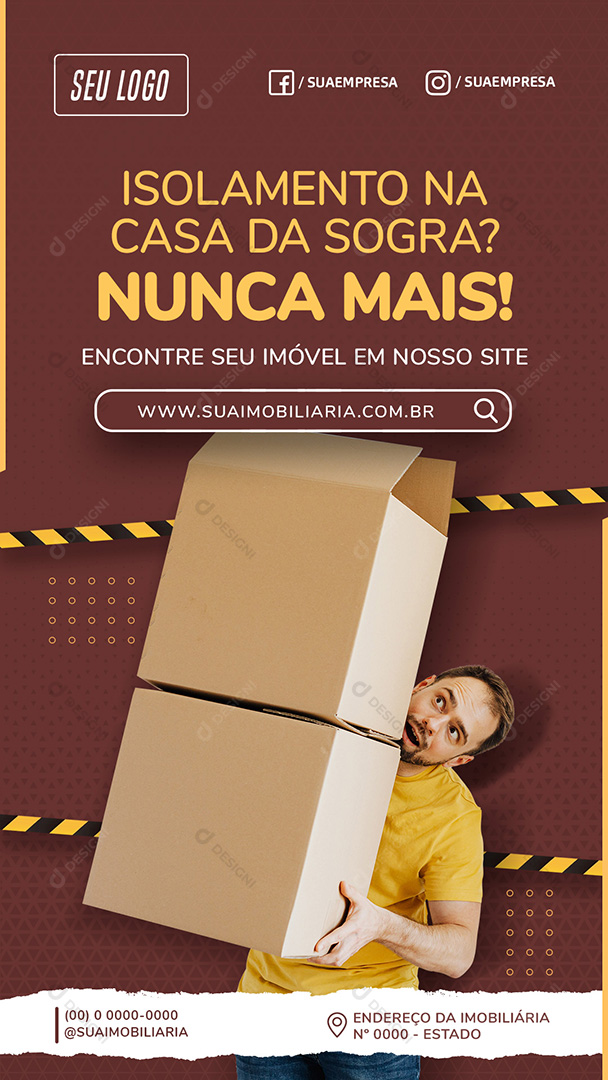 Isolamento na Casa da Sogra Encontre Seu Imóvel Stories Social Media PSD Editável