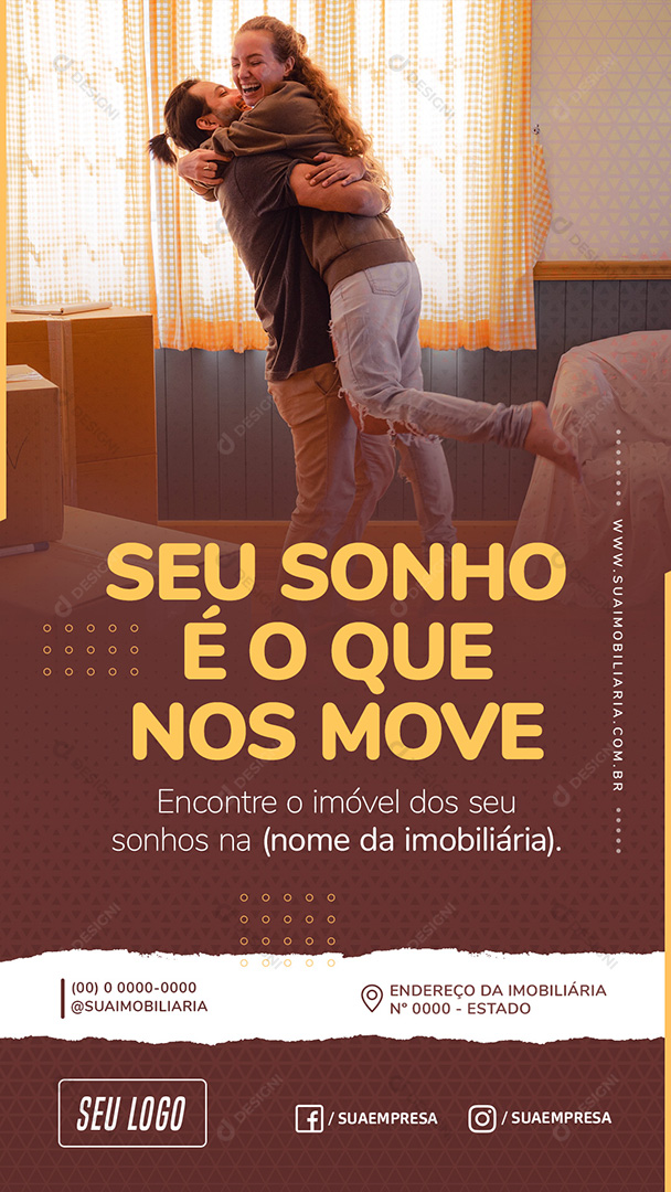 Seu Sonho Nos Move Stories Social Media PSD Editável
