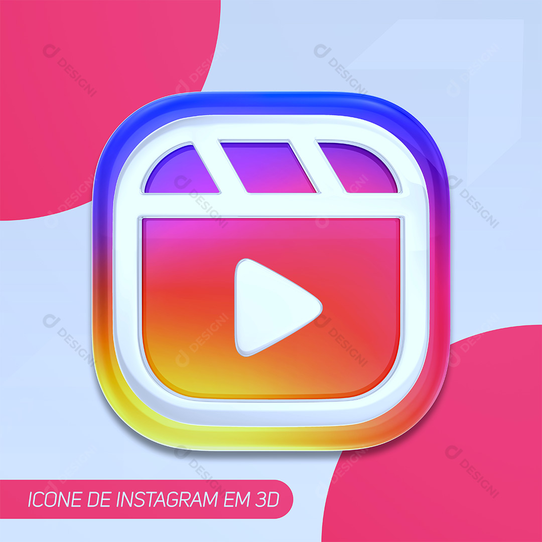 Ícone 3D Instagram Reels PNG Transparente