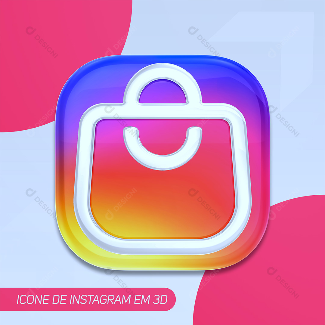 Ícone 3D Instagram Redes Sociais  PNG Transparente Sem Fundo