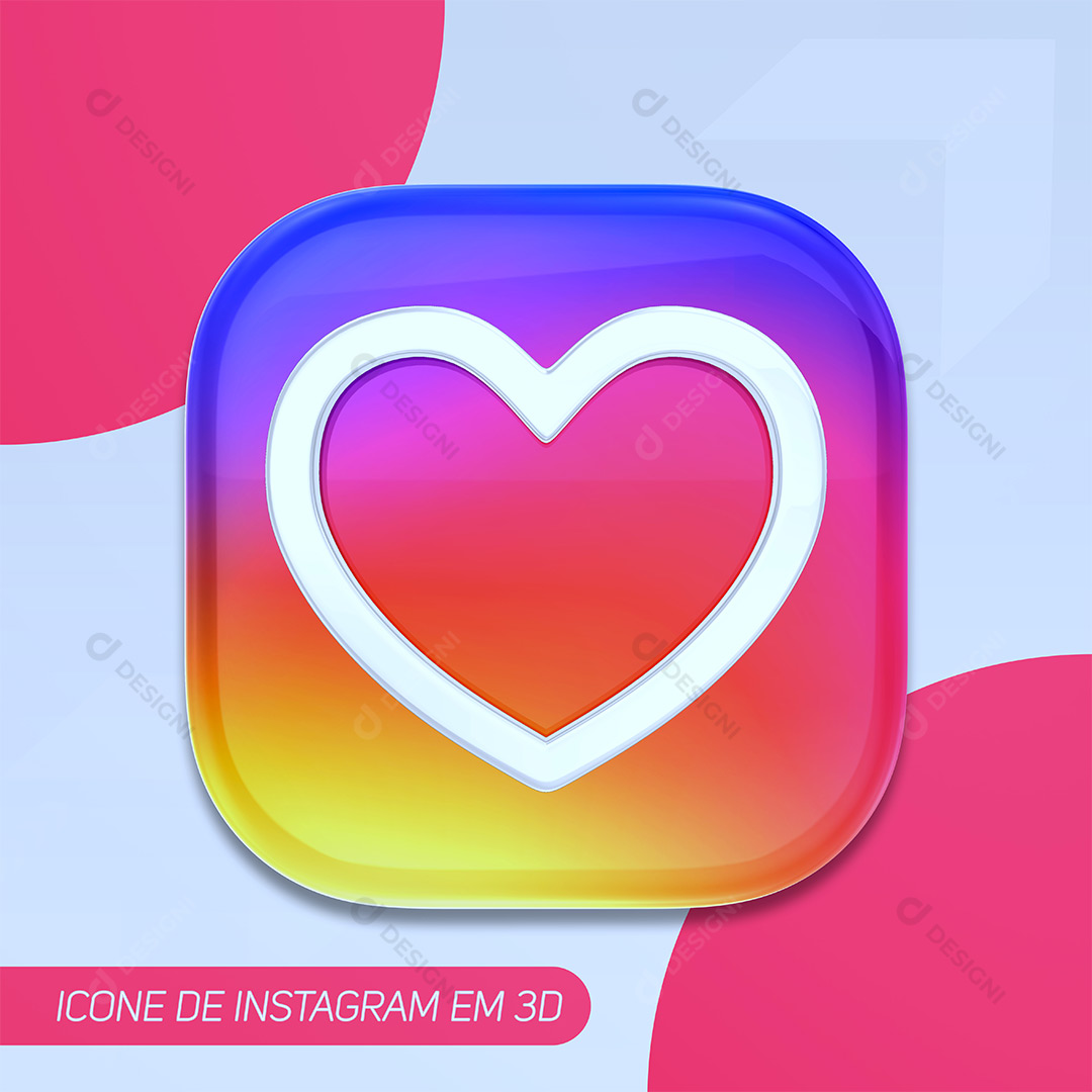Ícone 3D Instagram Redes Sociais PNG Transparente Sem Fundo