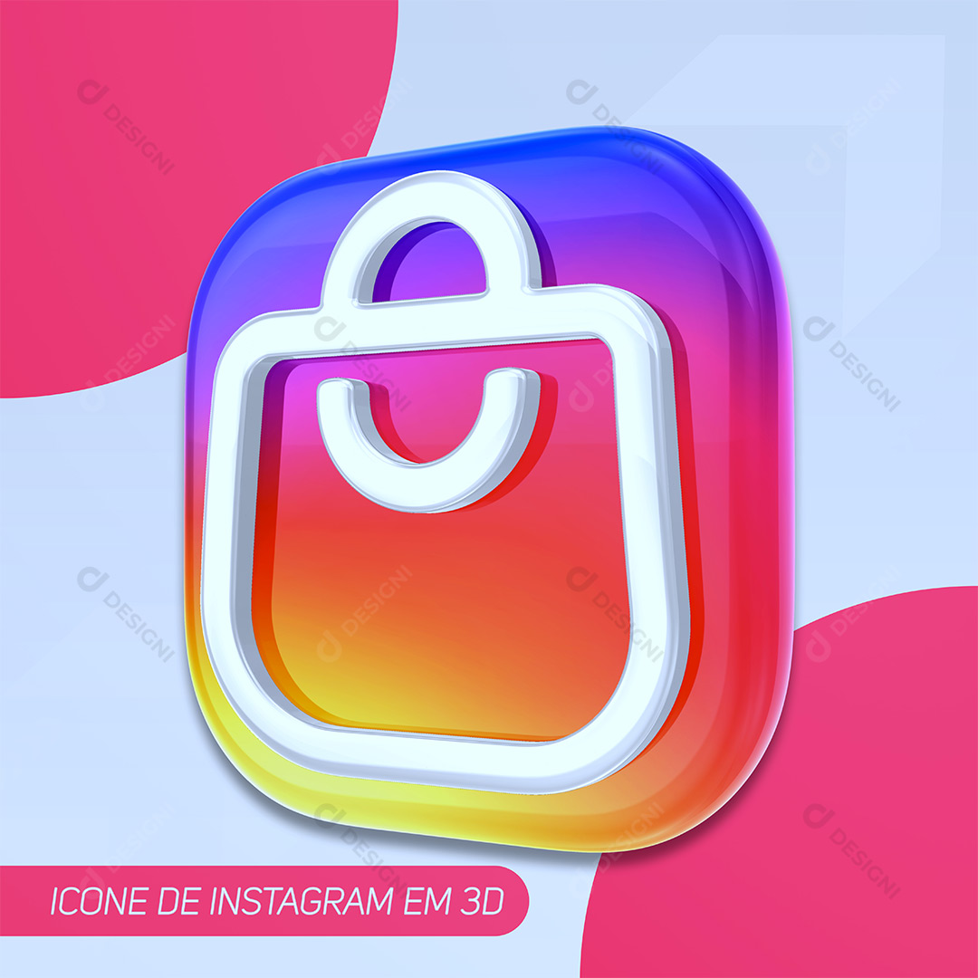 Ícone 3D Instagram Redes Sociais  PNG Transparente Sem Fundo