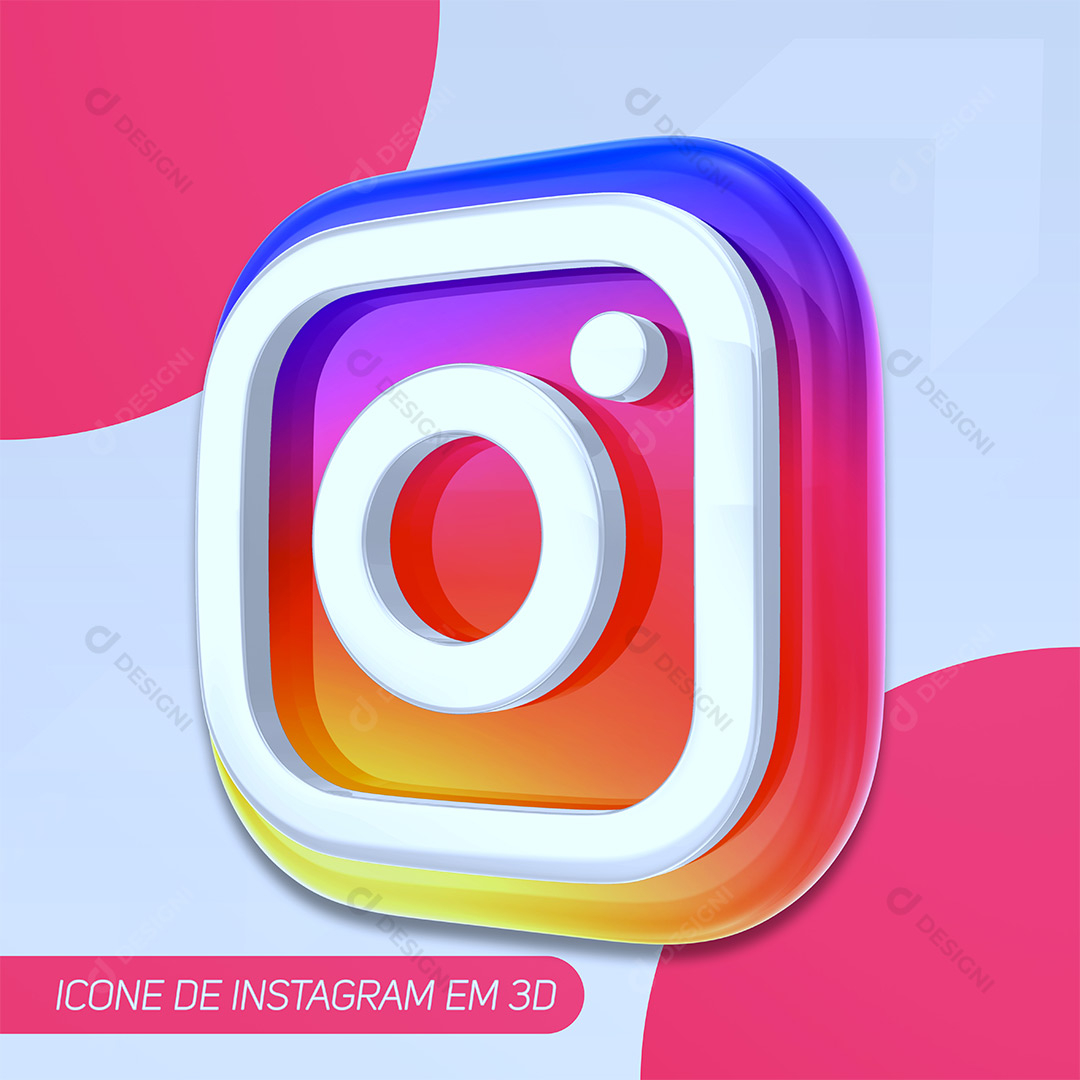 Ícone 3D Instagram Redes Sociais  PNG Transparente Sem Fundo