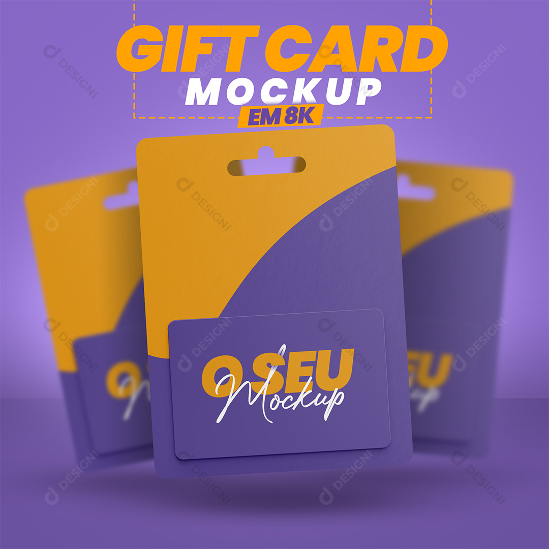 Mockup Gift Card Em 8K PSD Editável
