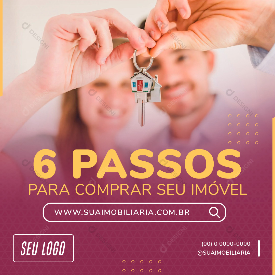 6 Passos Para Comprar Seu Imóvel Social Media PSD Editável