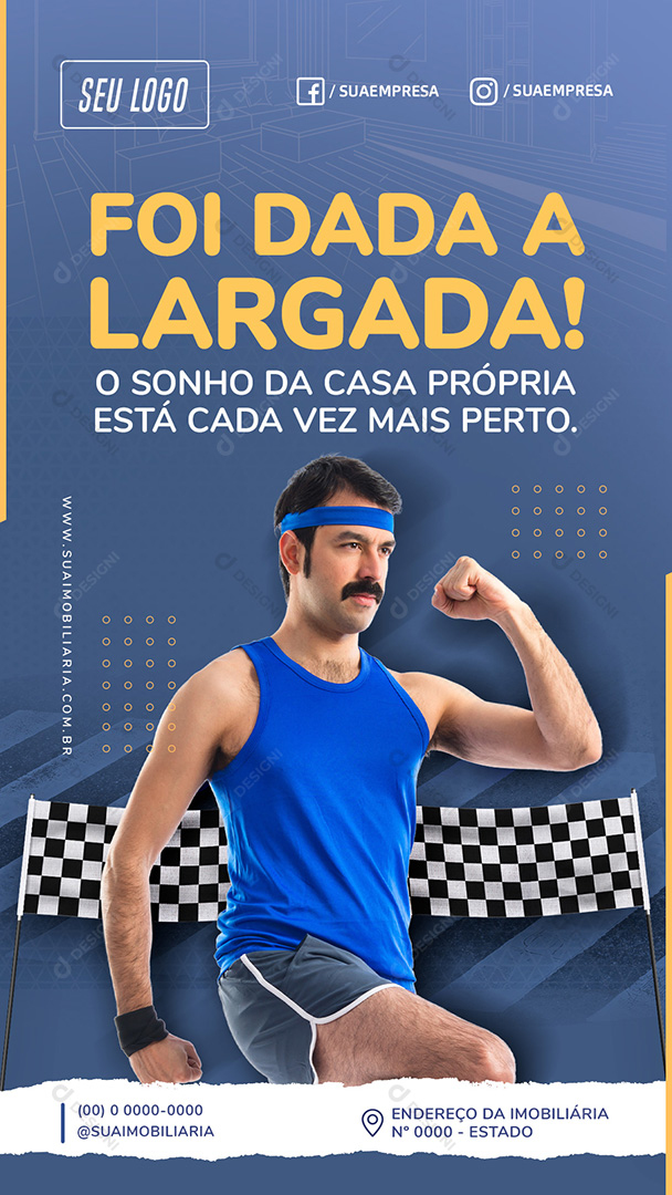 Largada Para Comprar Imóvel Stories Social Media PSD Editável