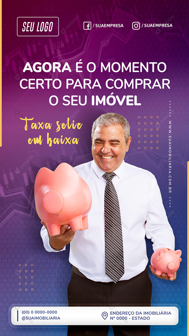 Momento Certo Comprar Imóvel Stories Social Media PSD Editável