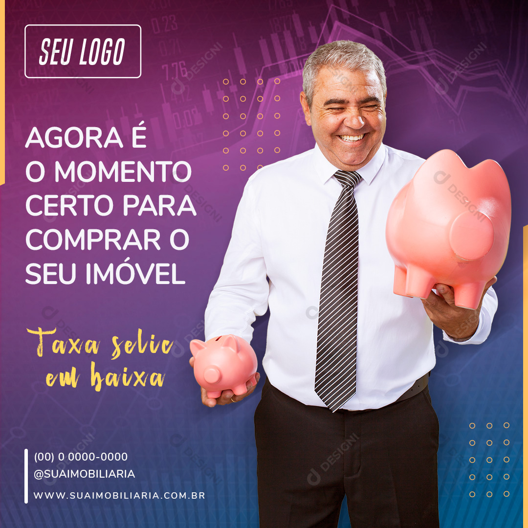 Momento Certo Comprar Imóvel Social Media PSD Editável