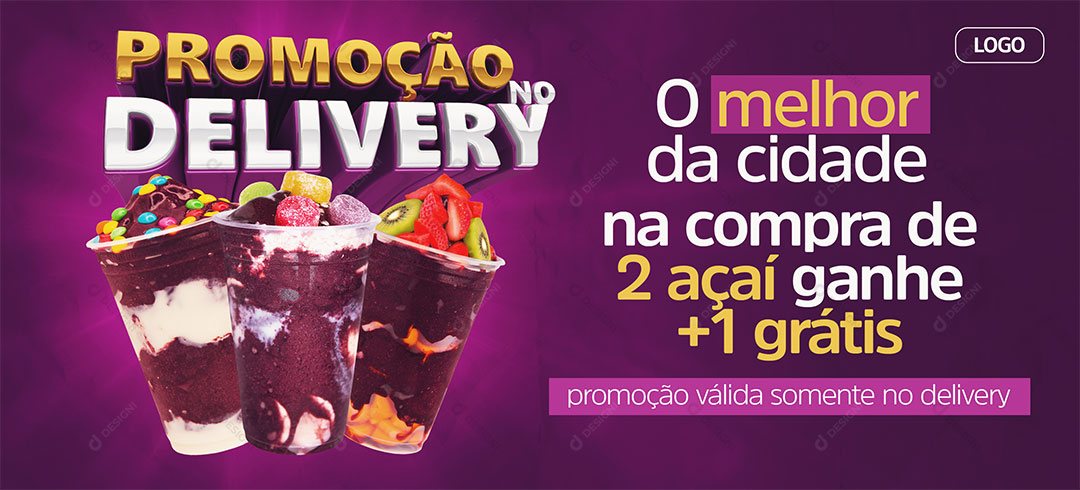 Açaíteria Promotion on Delivery Açaí Social Media Editable PSD