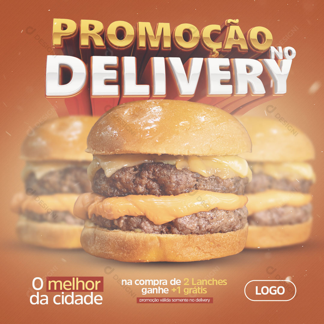 Hamburgueria Promoção no Delivery Social Media PSD Editável