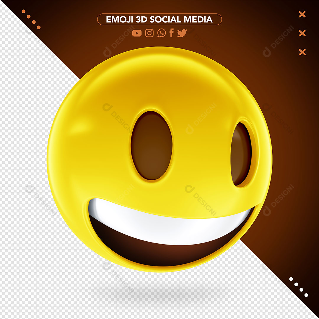 Emoji 3D Sorrindo Feliz Rede Social PSD