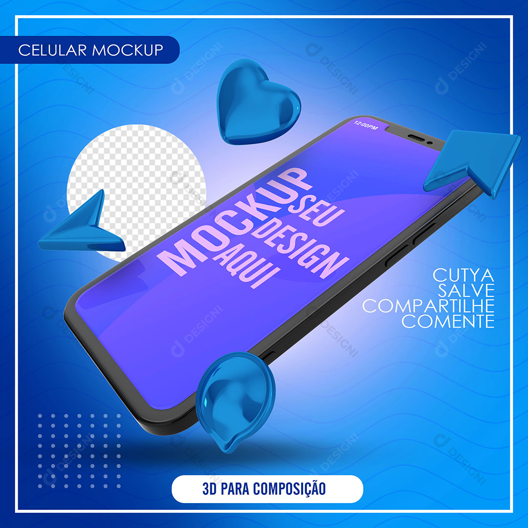 Mockup Celular Smartphone com Ícones PSD