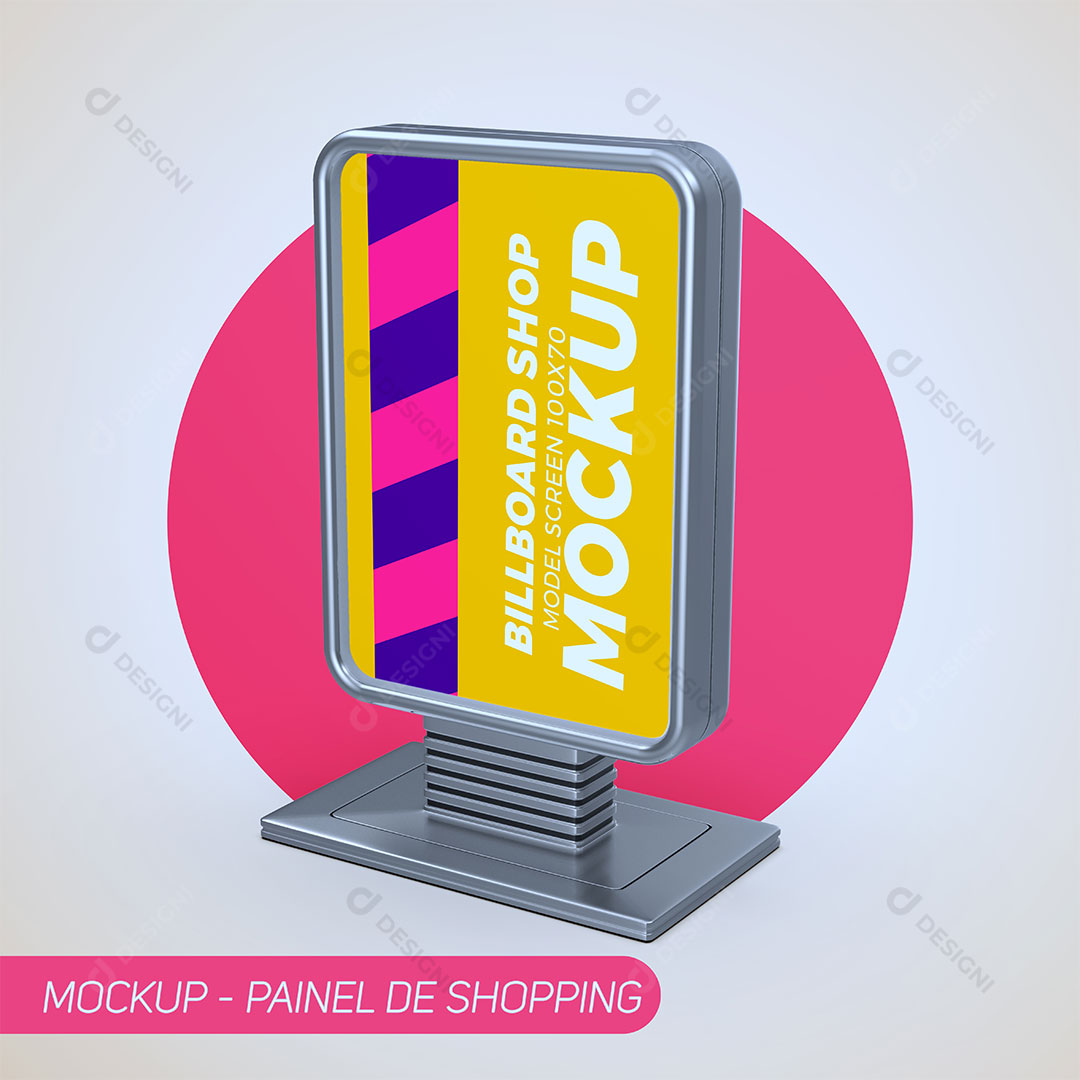 Mockup Painel de Shopping 3D PSD Editável