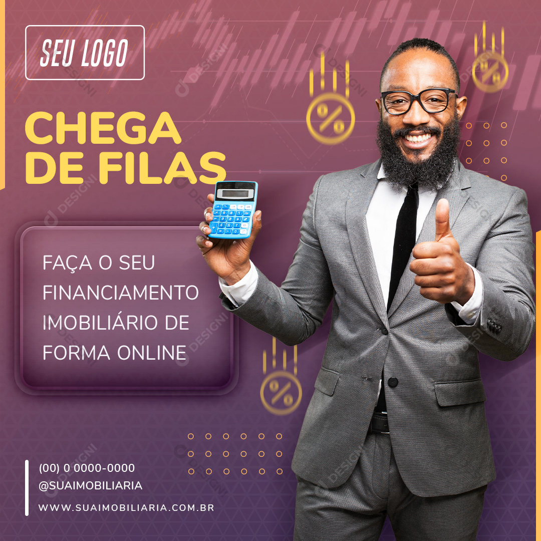 Calcule Seu Financiamento Imobiliário Social Media PSD Editável
