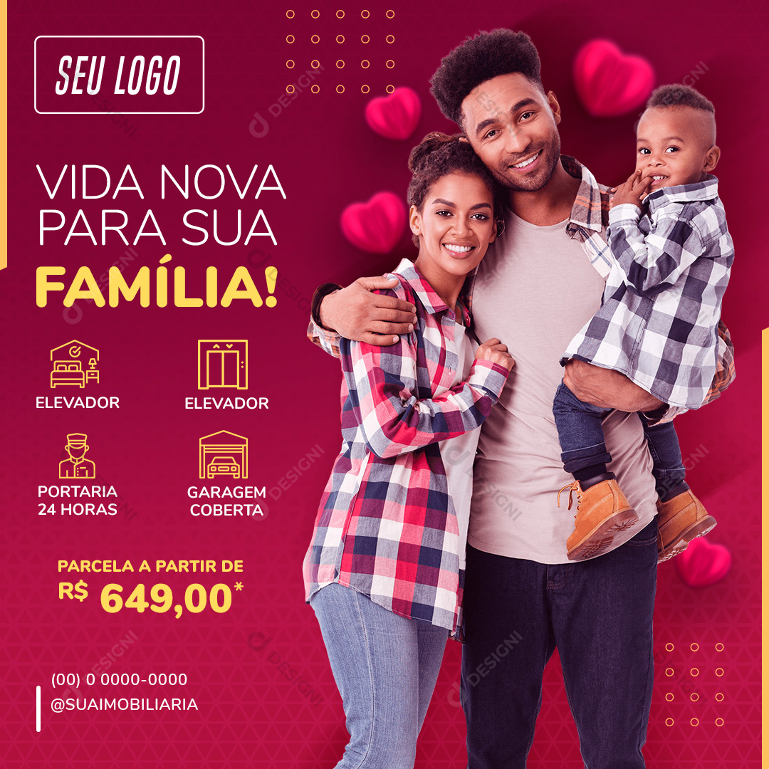 Vida Nova Para Sua Família Social Media PSD Editável