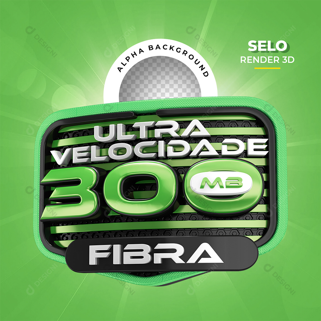 Ulta Velocity 300Mb Fiber Stamp 3D Transparent PNG