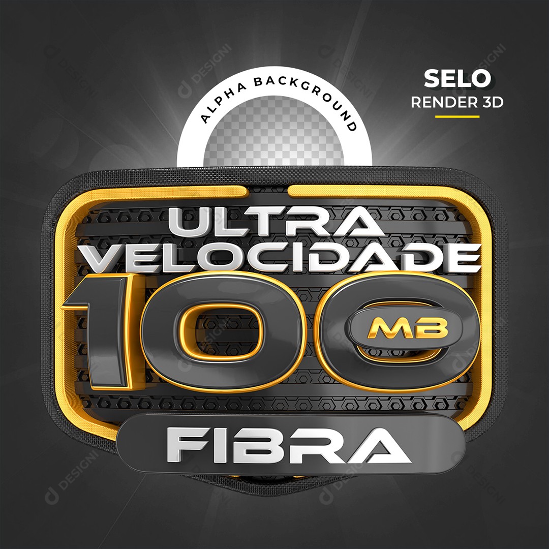Ulta Velocity 100Mb Fiber Stamp 3D Transparent PNG