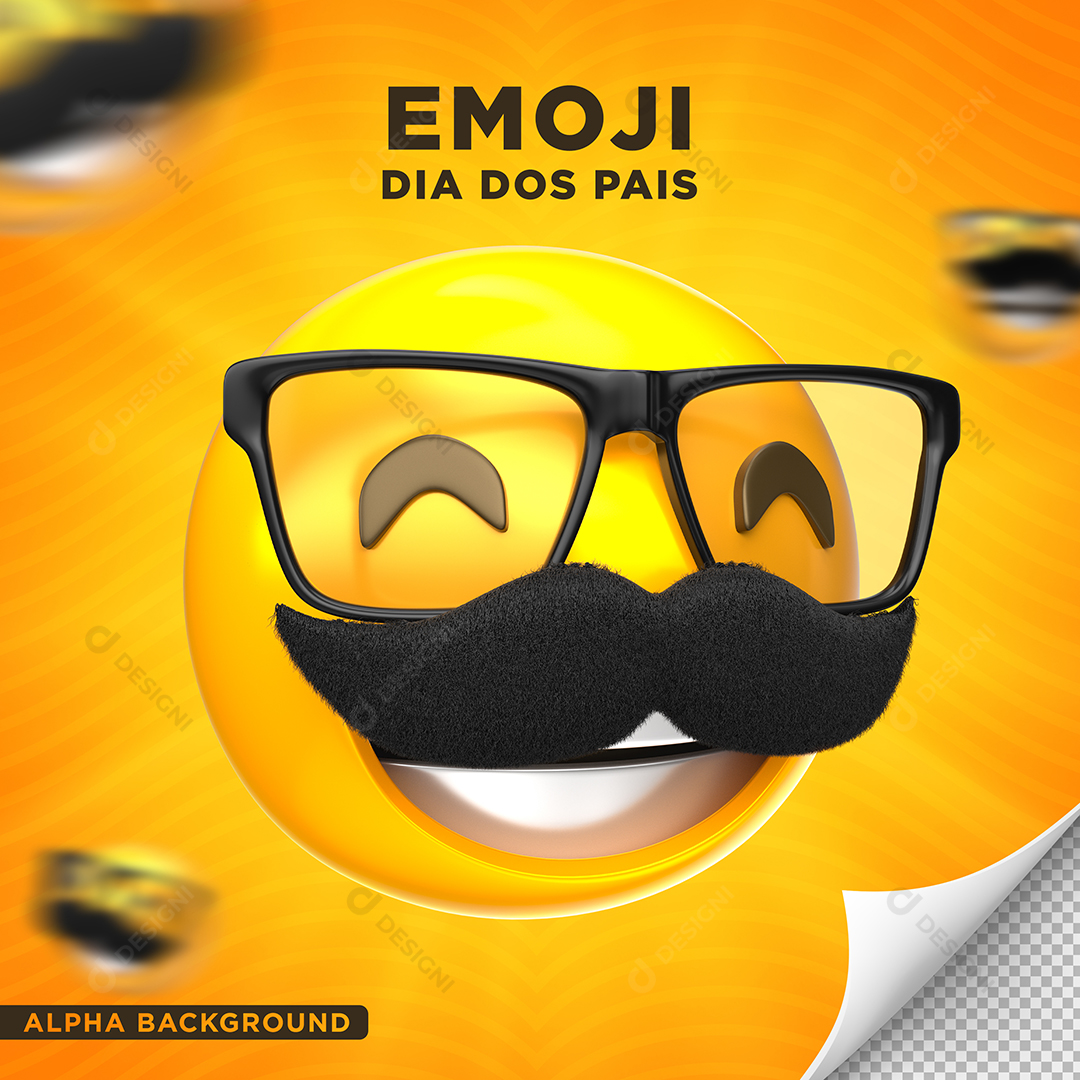 Emoji Dia dos Pais Elemento 3D Para Composição PNG Transparente