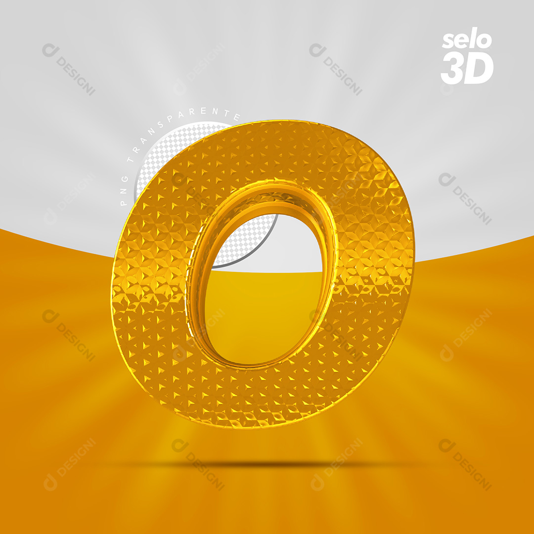 Letra O Alfabeto Dourado Com Borda Elementos 3D PSD