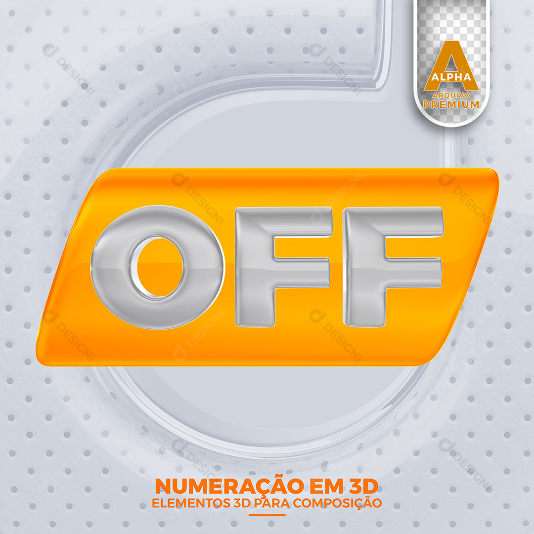 OFF Numeração Em 3D Para Composição PSD Editável