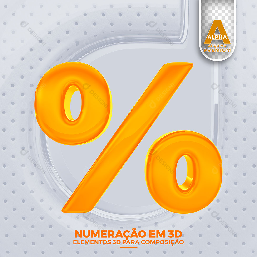 % Porcentagem Numeração 3D Para Composição PSD Editável