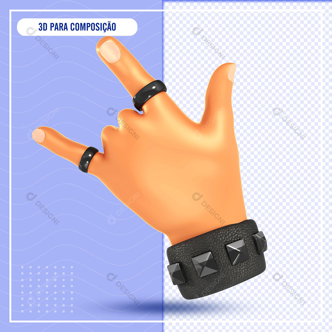 Emoji Mão Apontando Dedos 3D PSD Para Composição