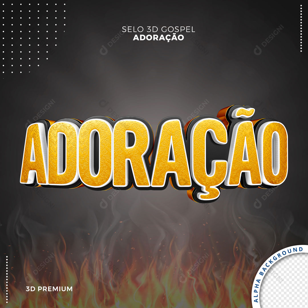 Texto 3D Adoroção Elemento Para Composição PSD + PNG Transparente