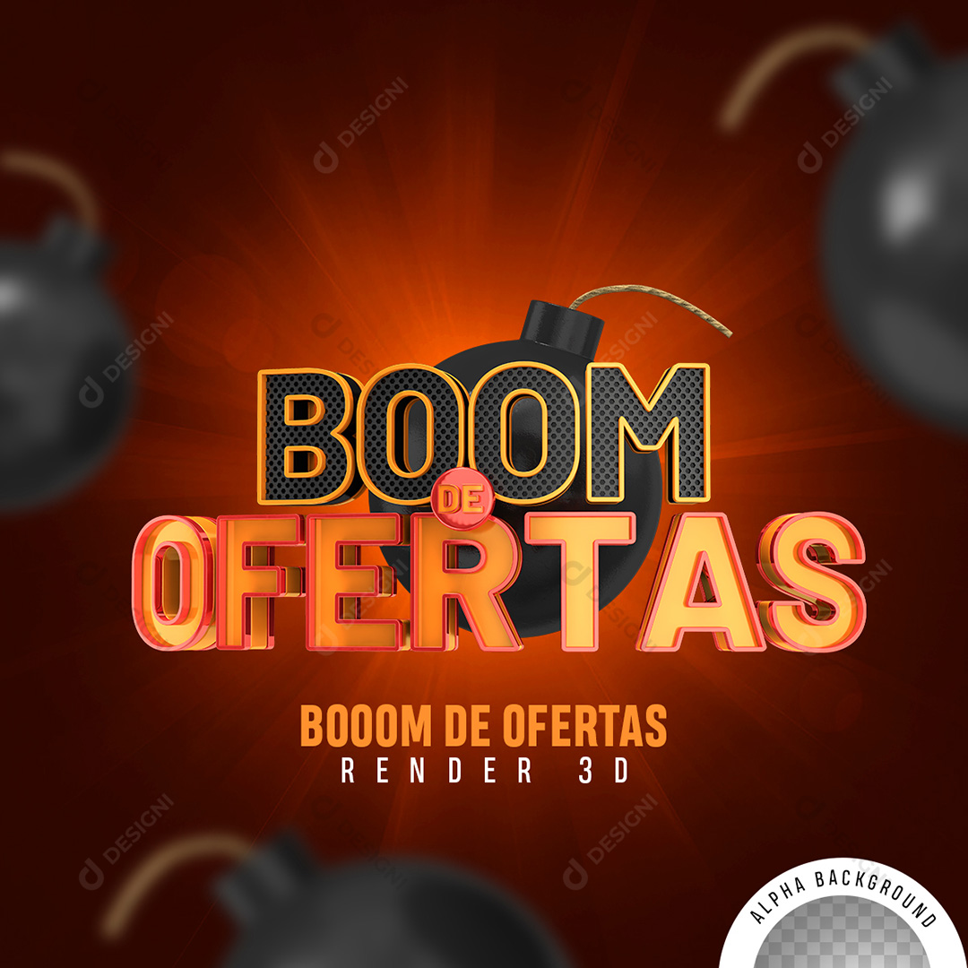 Selo 3D Boom de Ofertas PNG Transparente Sem Fundo