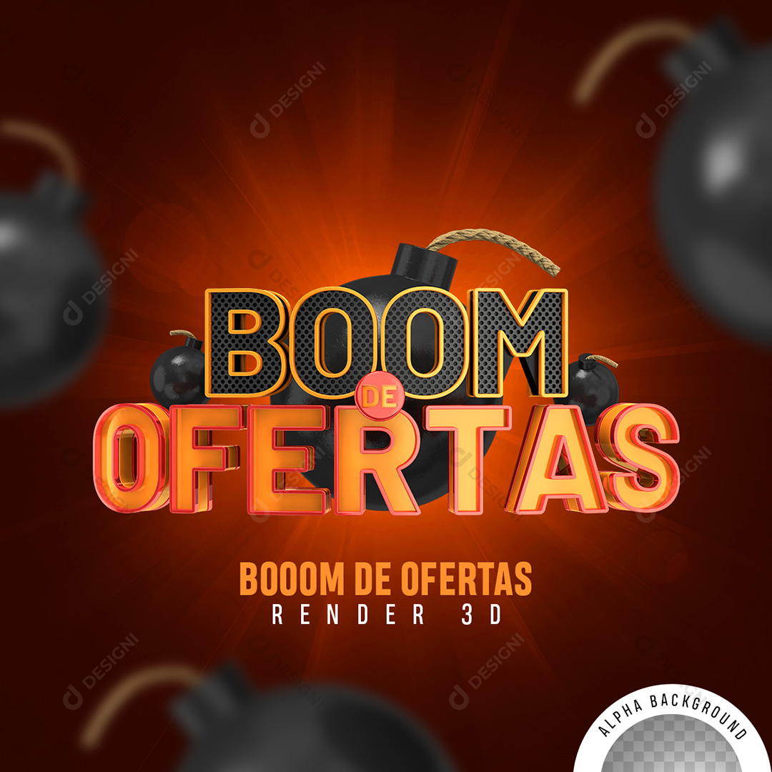 Selo 3D Boom de Ofertas PNG Transparente Sem Fundo