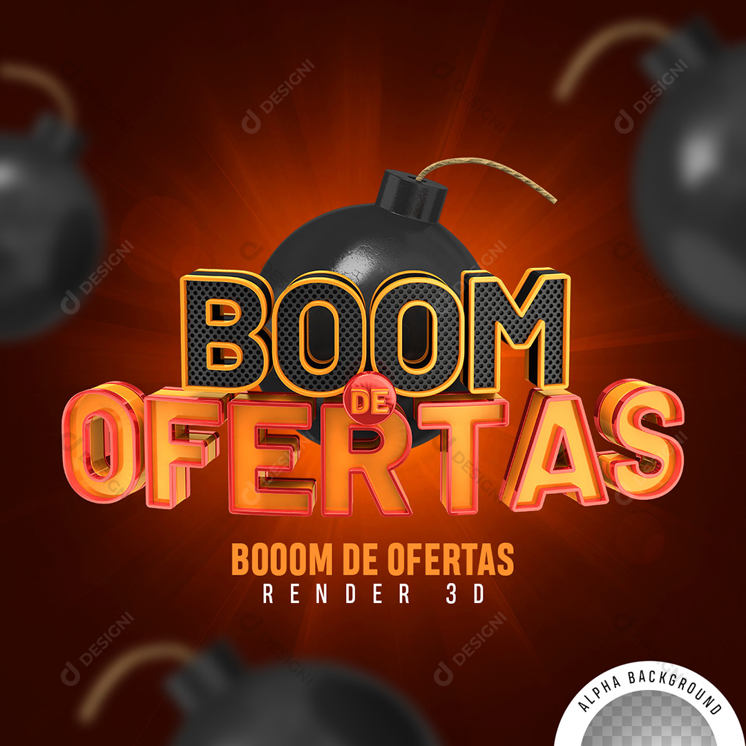 Selo 3D Boom de Ofertas PNG Transparente Sem Fundo