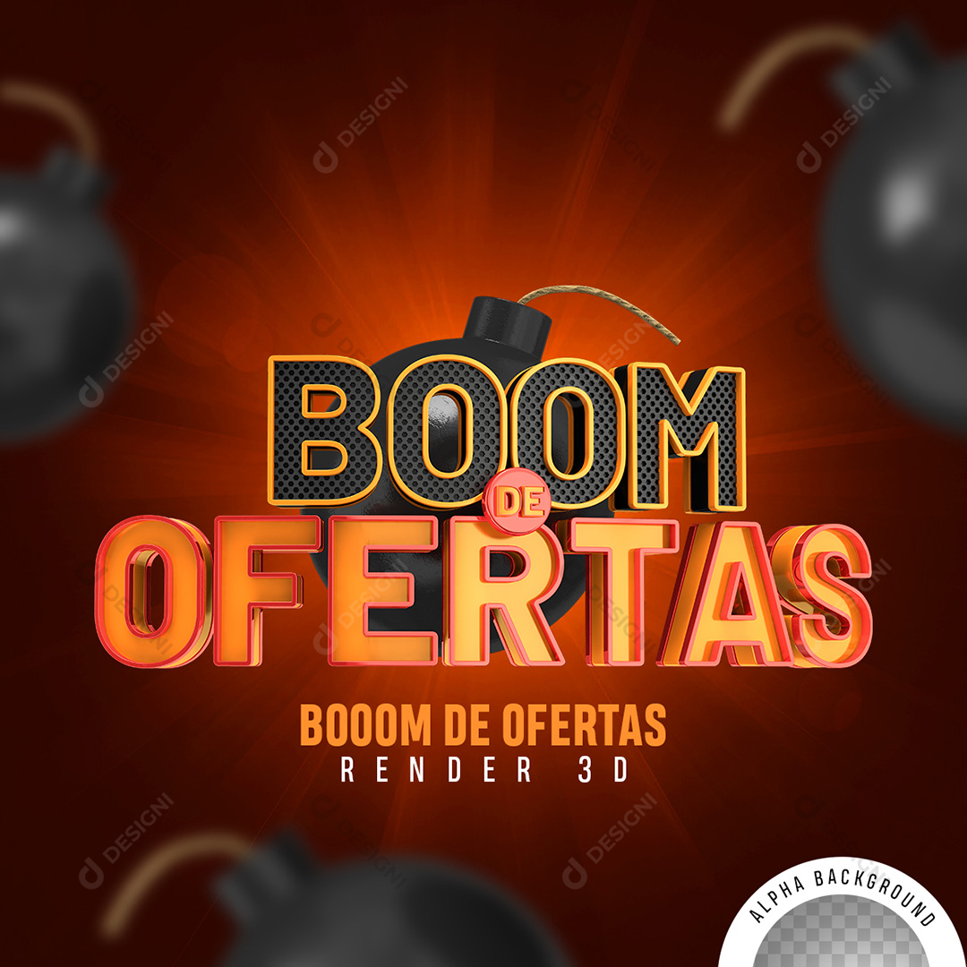 Selo 3D Boom de Ofertas PNG Transparente Sem Fundo