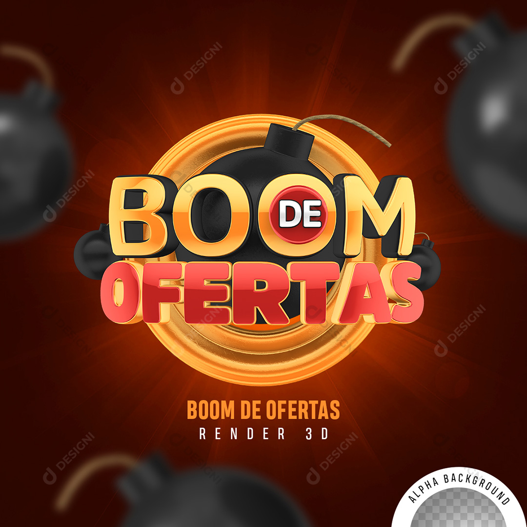 Selo 3D Boom de Ofertas PNG Transparente Sem Fundo