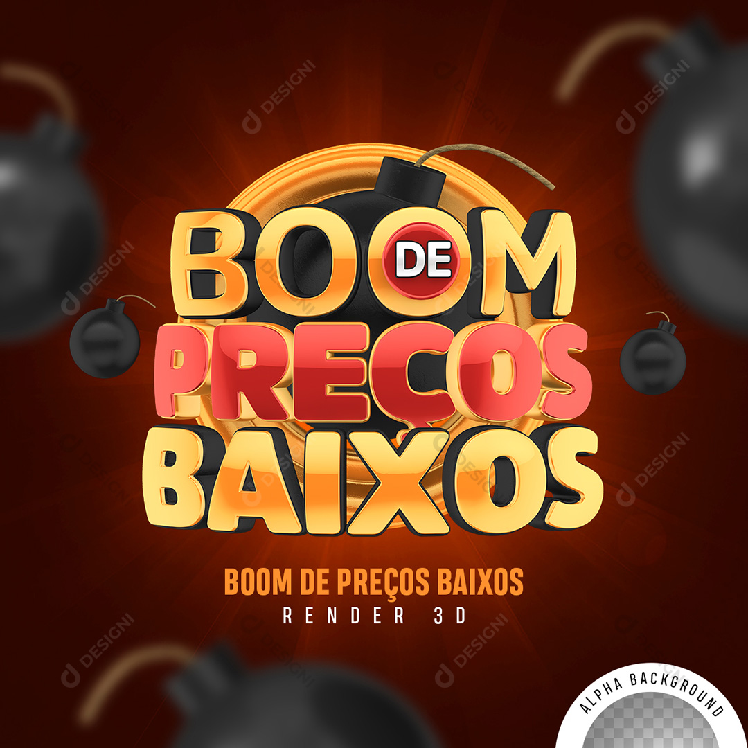 Selo 3D Boom de Preços Baixos PNG Transparente Sem Fundo