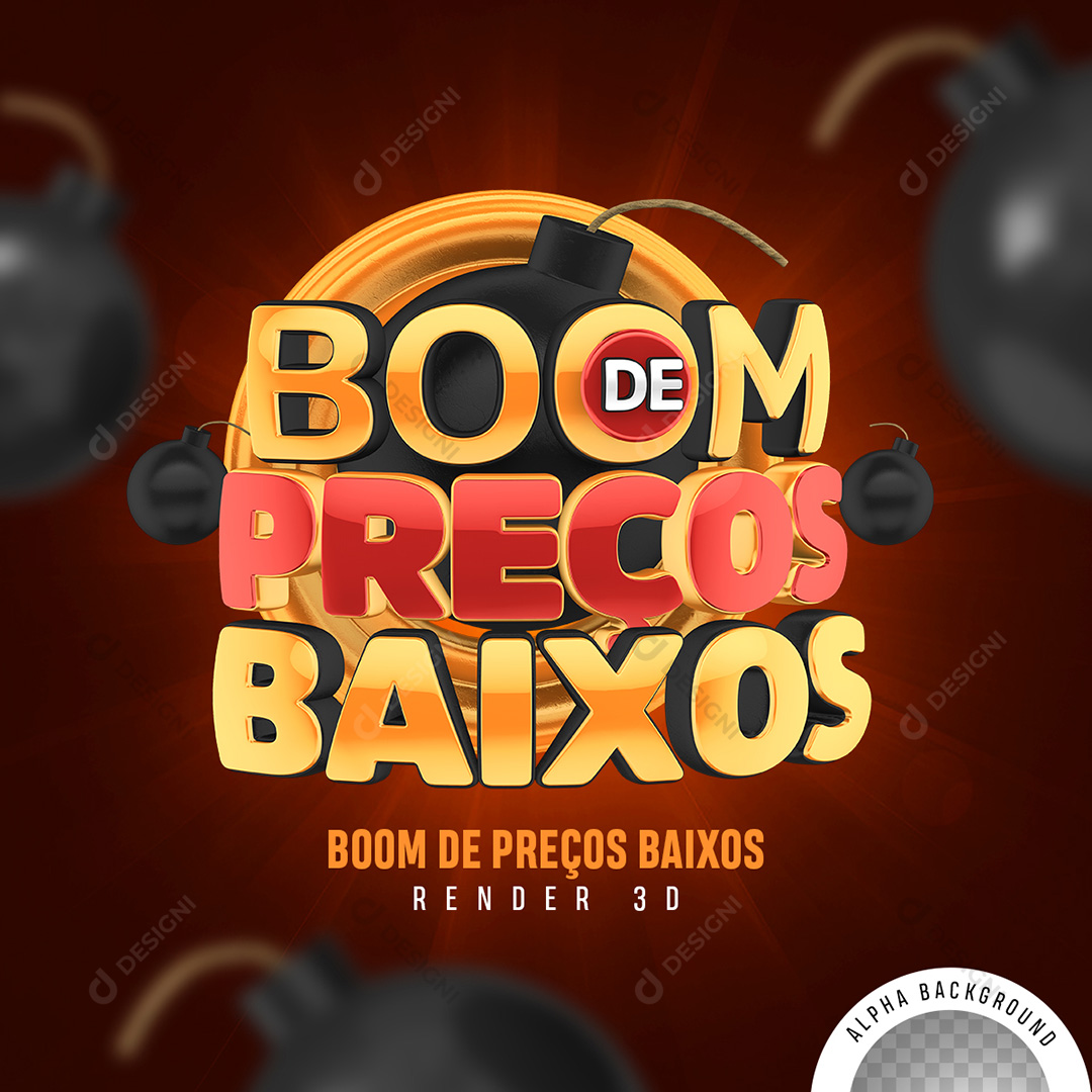 Selo 3D Boom de Preços Baixos PNG Transparente Sem Fundo